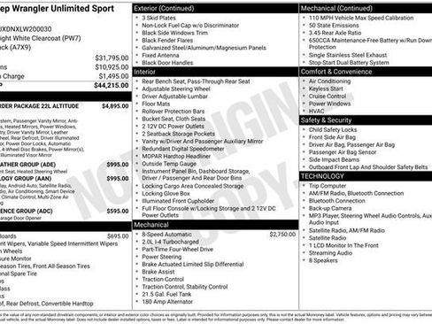 Used 2020 Jeep Wrangler Unlimited Sport AWD/4WD image 20