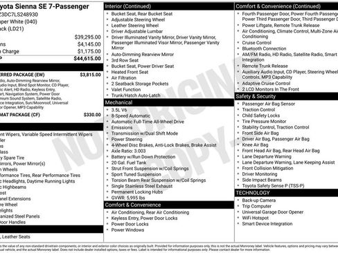 Used 2020 Toyota Sienna SE w/ SE Preferred Package AWD/4WD image 28