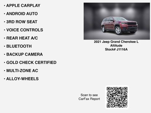 Used 2021 Jeep Grand Cherokee L Laredo AWD/4WD image 7