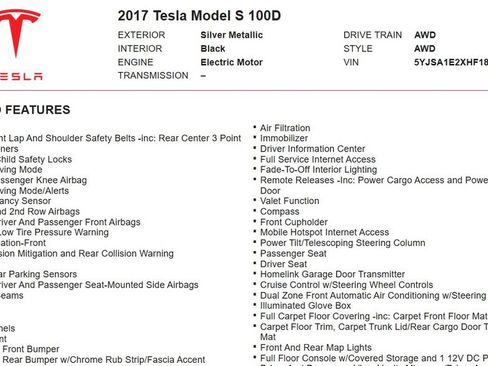 Used 2017 Tesla Model S 100D AWD/4WD image 26