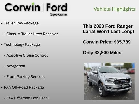 Used 2023 Ford Ranger Lariat w/ Equipment Group 501A High AWD/4WD image 13
