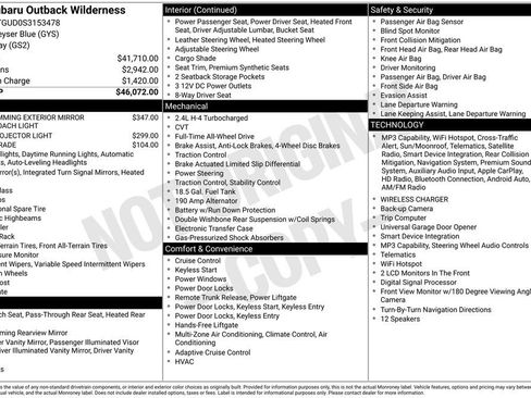 Used 2025 Subaru Outback Wilderness AWD/4WD image 10