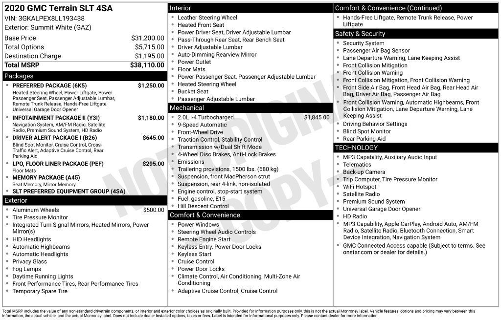 Used 2020 GMC Terrain SLT w/ Preferred Package FWD image 7