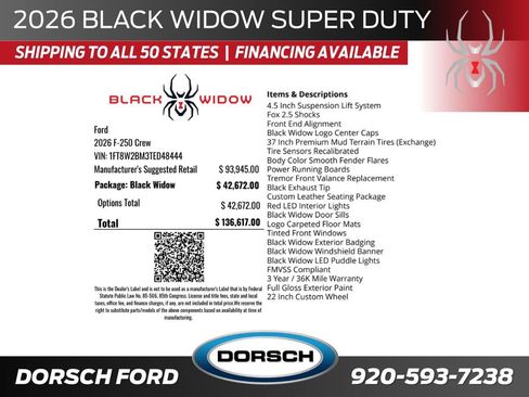 New 2026 Ford F250 Lariat w/ Black Appearance Package AWD/4WD image 2