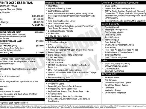 Used 2019 INFINITI QX50 Essential w/ Premium Heat Package image 3