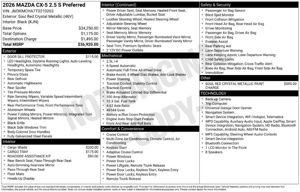 New 2026 MAZDA CX-5 Preferred AWD/4WD image 22