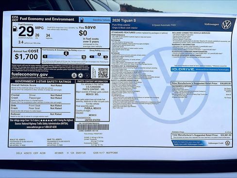 New 2026 Volkswagen Tiguan S image 19