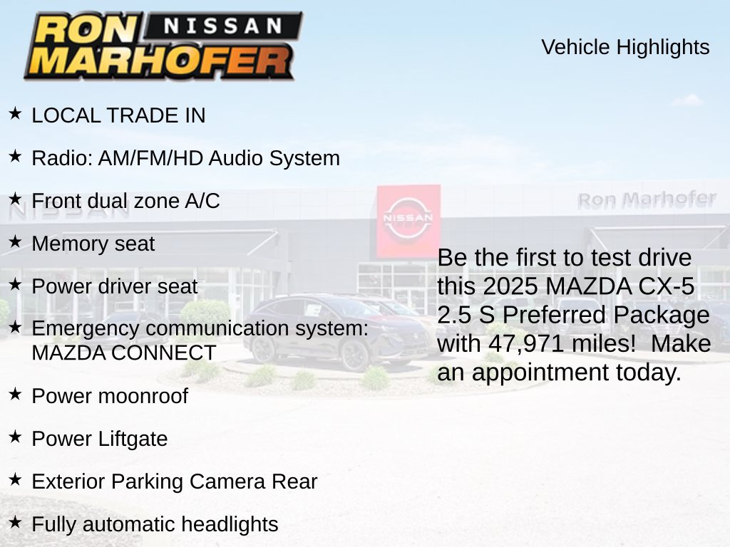 Used 2025 MAZDA CX-5 AWD 2.5 S w/ Preferred Package image 2