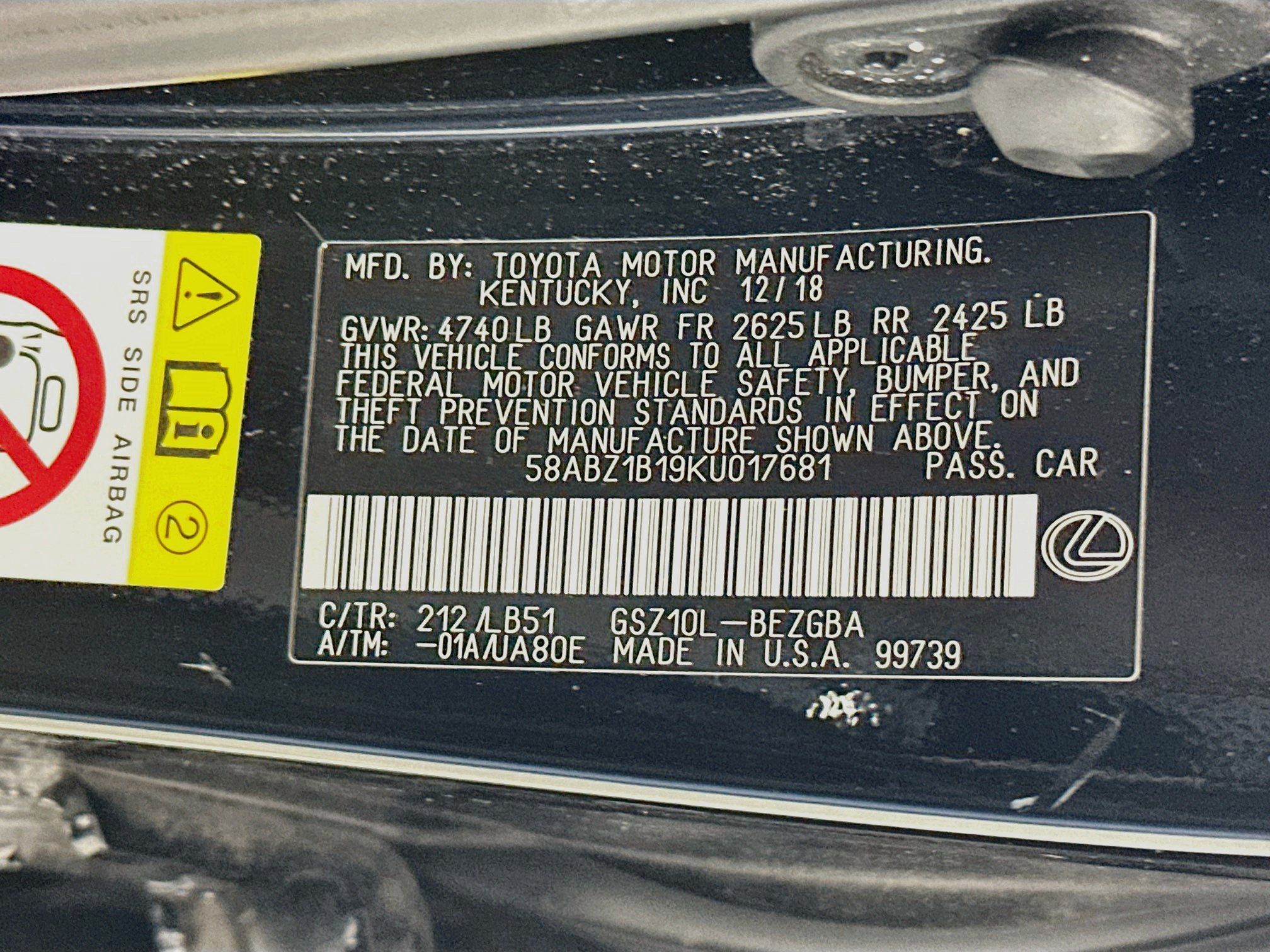 Used 2019 Lexus ES 350 w/ Accessory Package 2 FWD image 32