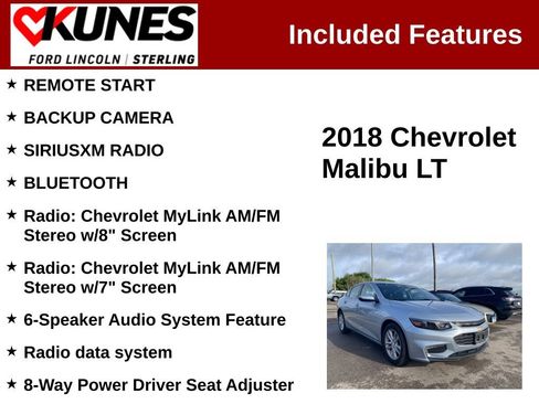 Used 2018 Chevrolet Malibu LT FWD image 2
