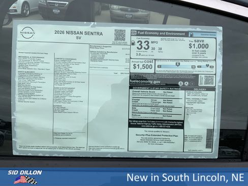 New 2026 Nissan Sentra SV w/ Floor Mat Package image 13