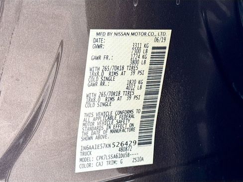 Used 2019 Nissan Titan SV w/ SV Convenience Package image 33