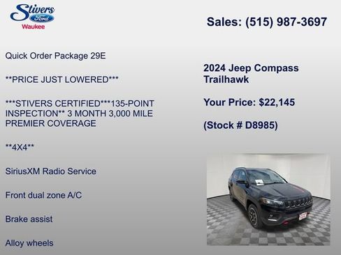 Used 2024 Jeep Compass Trailhawk AWD/4WD image 8