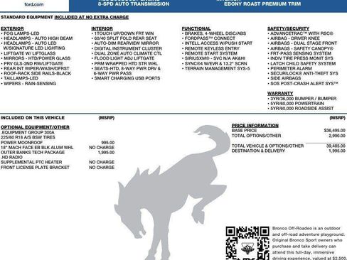 New 2025 Ford Bronco Sport Outer Banks w/ Outer Banks Tech Package+ image 2