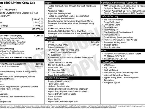 Used 2019 RAM 1500 Limited w/ Advanced Safety Group AWD/4WD image 37