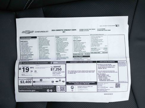 Used 2024 Chevrolet Corvette Stingray Preferred Cpe w/ Z51 Performance Package RWD image 86