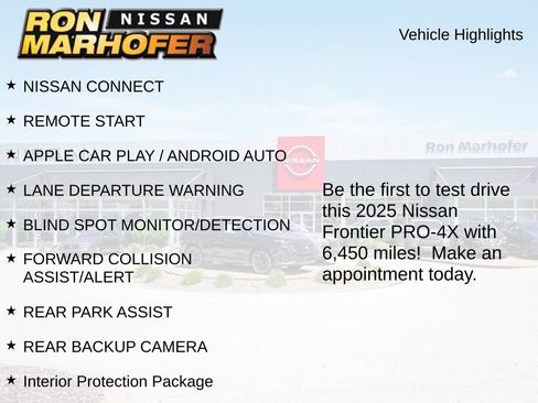 Used 2025 Nissan Frontier PRO-4X w/ Interior Protection Package AWD/4WD image 2