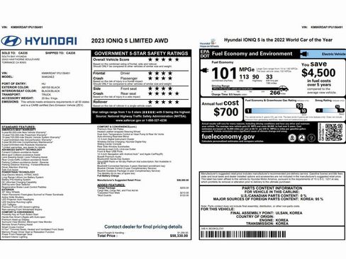 Used 2023 Hyundai Ioniq 5 Limited w/ Cargo Package AWD/4WD image 2
