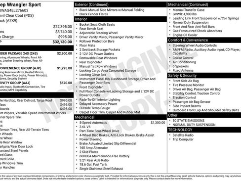 Used 2014 Jeep Wrangler Sport w/ Quick Order Package 24S AWD/4WD image 15