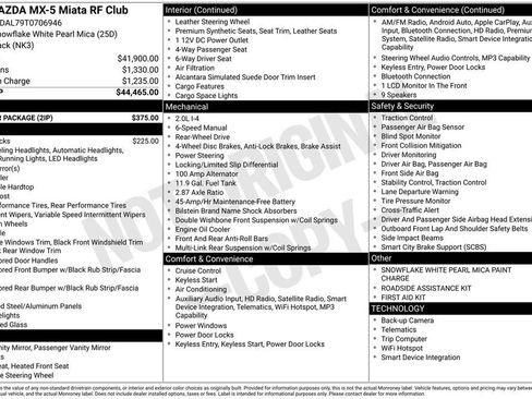 New 2026 MAZDA MX-5 Miata RF Club w/ Interior Package RWD image 33