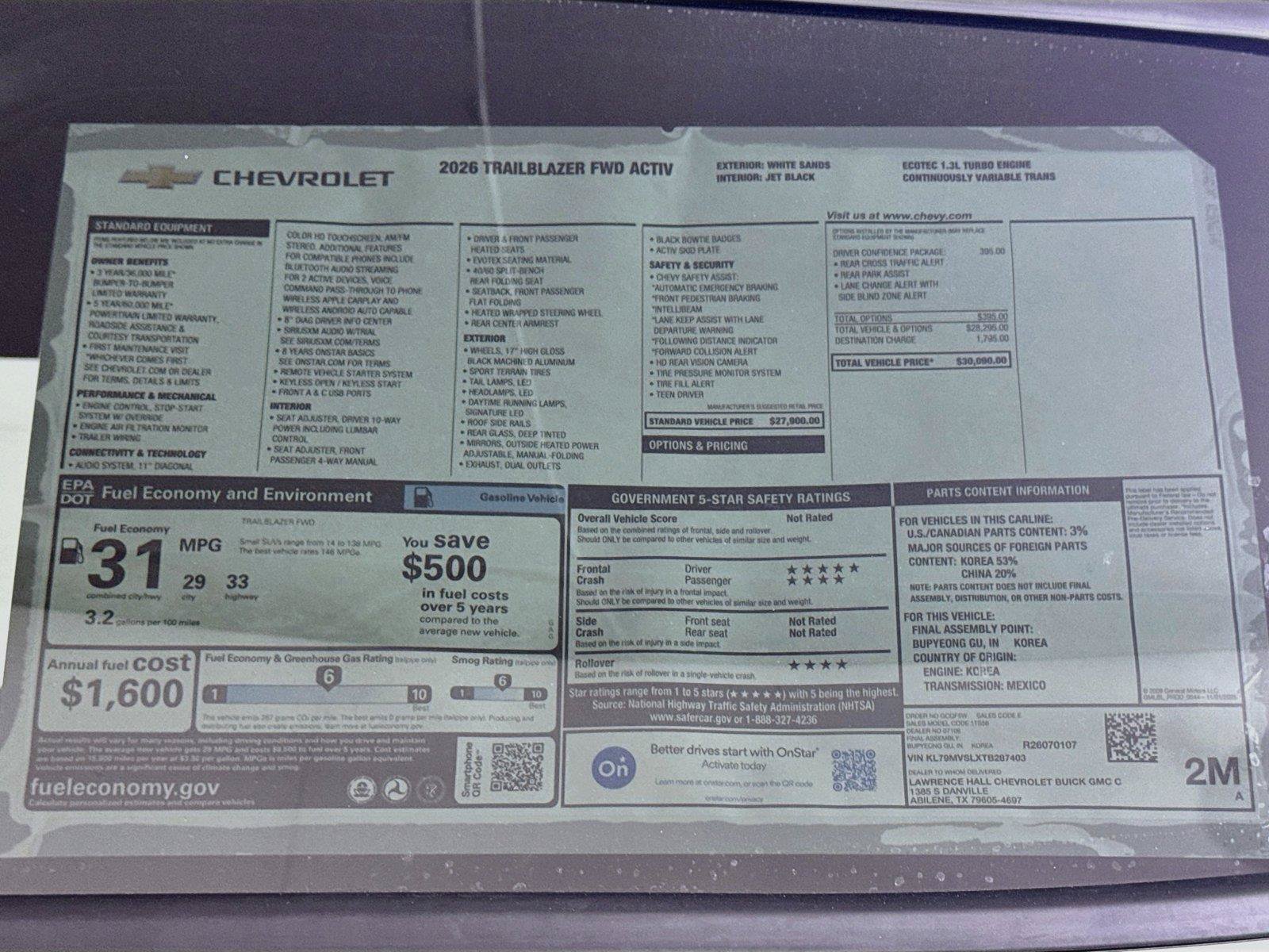 New 2026 Chevrolet TrailBlazer ACTIV w/ Driver Confidence Package FWD image 19