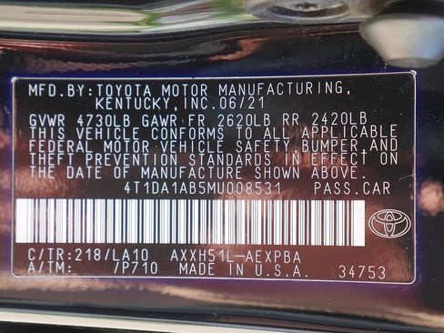 Used 2021 Toyota Avalon Limited w/ Advanced Safety Package FWD image 63
