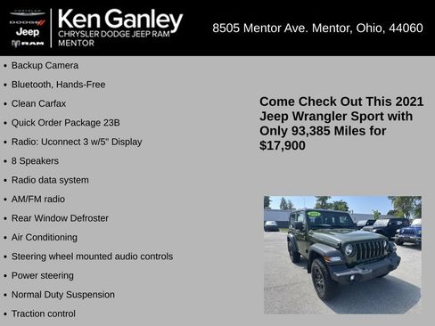 Used 2021 Jeep Wrangler Sport AWD/4WD image 5