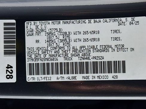 Certified 2025 Toyota Tacoma TRD Sport image 31