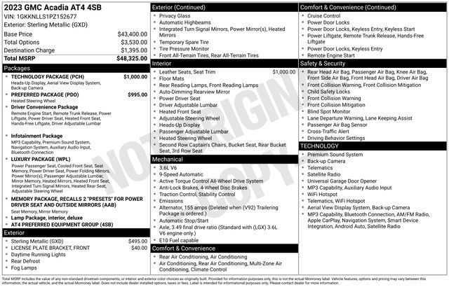 Used 2023 GMC Acadia AT4 w/ Technology Package AWD/4WD image 3