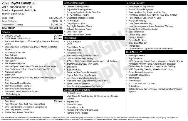 Certified 2025 Toyota Camry SE FWD image 37