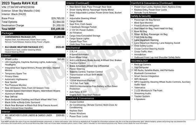Certified 2023 Toyota RAV4 XLE w/ Convenience Package FWD image 35