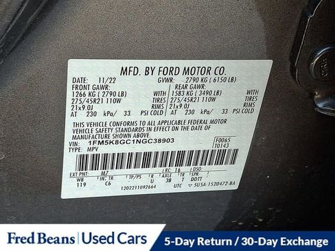 Certified 2022 Ford Explorer ST w/ Equipment Group 401A image 29