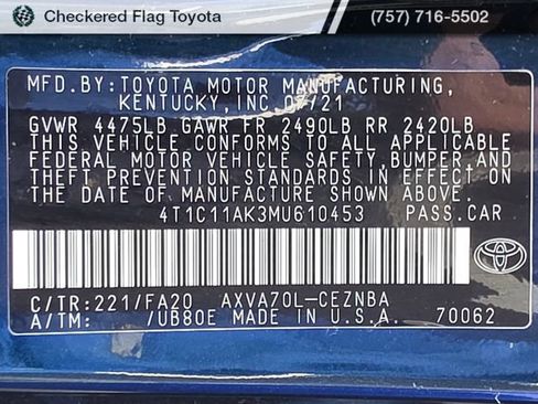 Used 2021 Toyota Camry LE FWD image 18