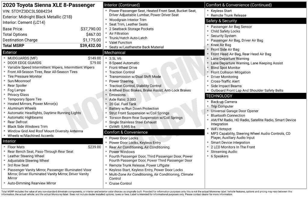 Used 2020 Toyota Sienna XLE FWD image 26