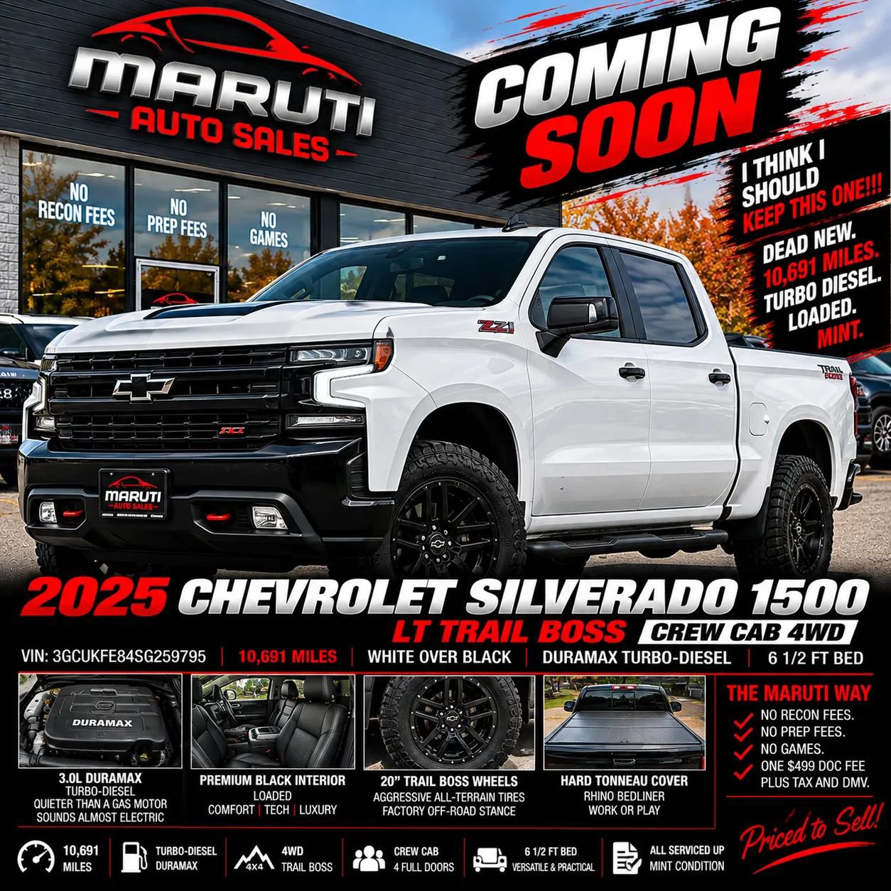 Used 2025 Chevrolet Silverado 1500 LT Trail Boss w/ Dark Appearance Package AWD/4WD image 54