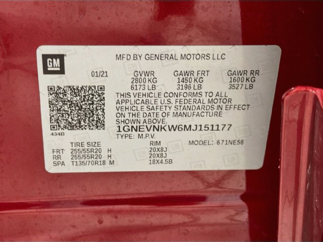 Certified 2021 Chevrolet Traverse High Country w/ LPO, Floor Liner Package AWD/4WD image 30
