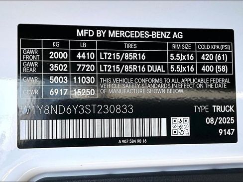 New 2025 Mercedes-Benz Sprinter 3500 image 16