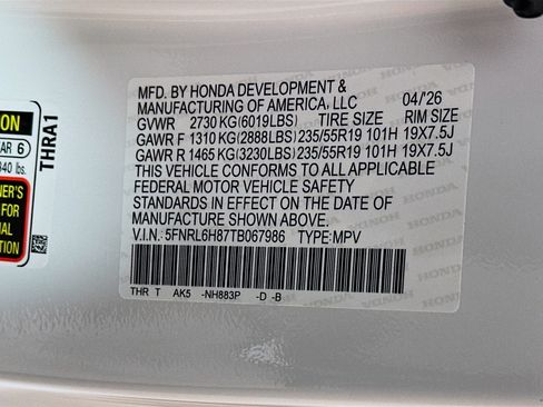 New 2026 Honda Odyssey Touring image 34