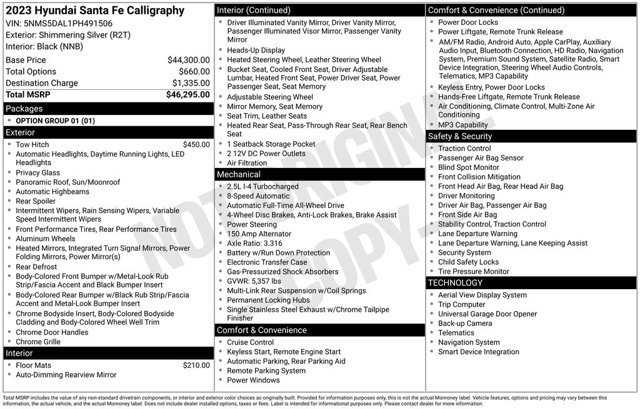 Certified 2023 Hyundai Santa Fe Calligraphy AWD/4WD image 34