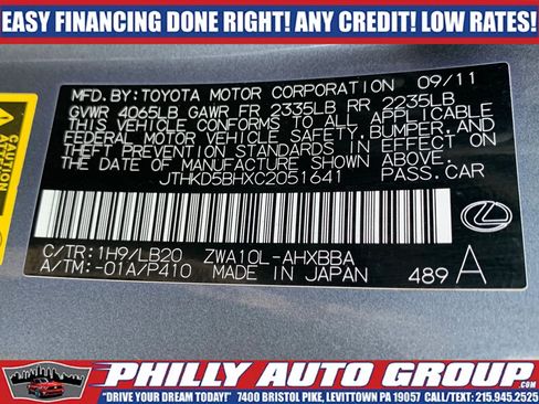 Used 2012 Lexus CT 200h Premium w/ Premium Audio Pkg image 24