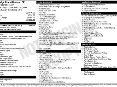 Used 2019 Dodge Grand Caravan SE w/ UConnect Hands-Free Group FWD image 30