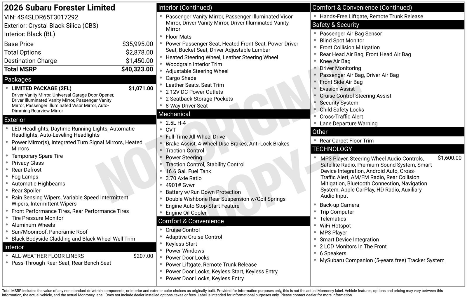 Certified 2026 Subaru Forester Limited w/ Limited Package AWD/4WD image 7