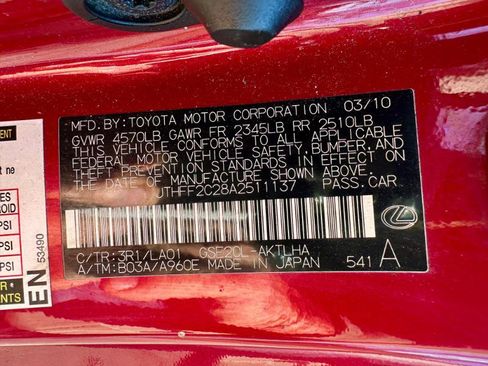 Used 2010 Lexus IS 250C IS 250C image 9