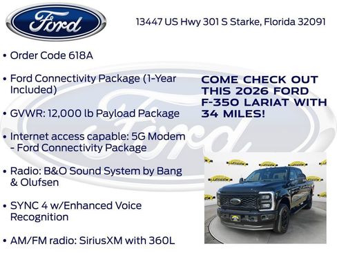 New 2026 Ford F350 Lariat w/ Black Appearance Package image 25