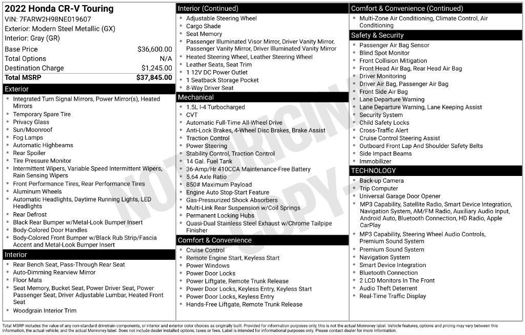 Used 2022 Honda CR-V Touring image 23