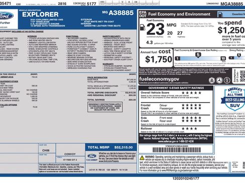 Used 2021 Ford Explorer Limited w/ Equipment Group 301A AWD/4WD image 2
