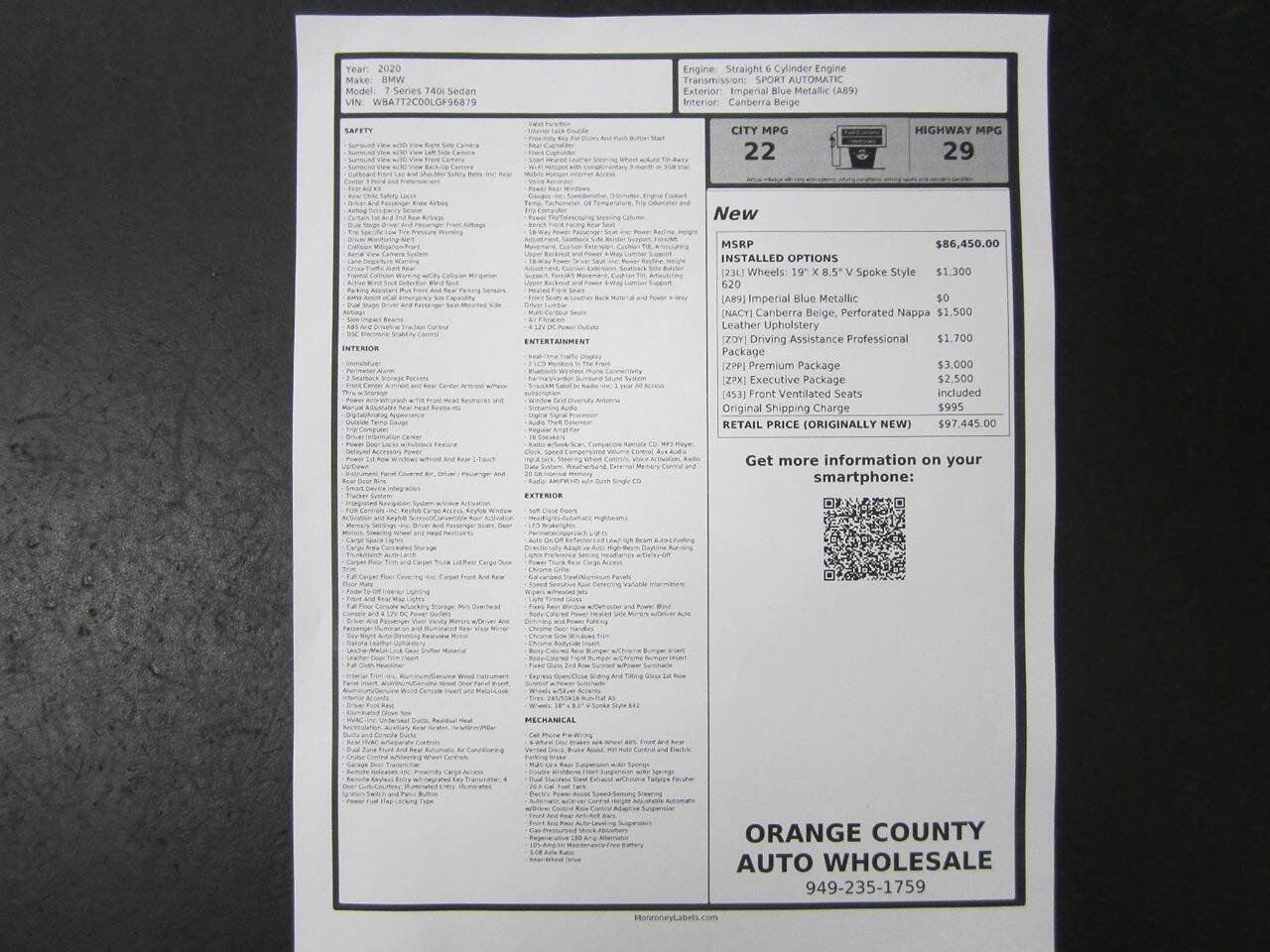 Used 2020 BMW 740i w/ Premium Package RWD image 44