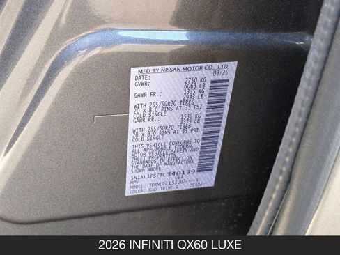 Used 2026 INFINITI QX60 Luxe w/ Cargo Package AWD/4WD image 27
