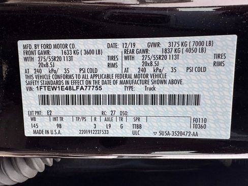 Used 2020 Ford F150 Platinum w/ Equipment Group 701A Luxury image 15