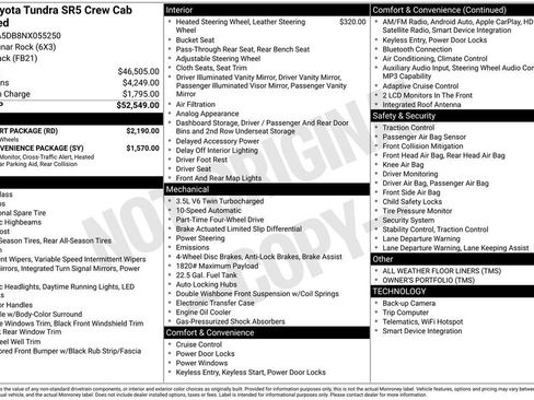 Used 2022 Toyota Tundra SR5 w/ TRD Sport Package AWD/4WD image 6